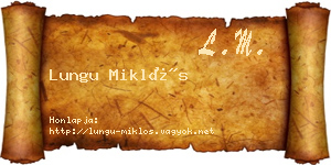 Lungu Miklós névjegykártya
